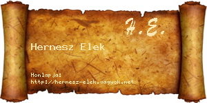 Hernesz Elek névjegykártya